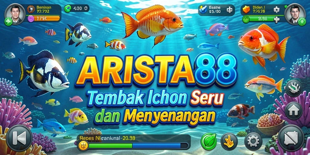 Screenshot gameplay ARISTA88 menampilkan serunya menembak ikan.