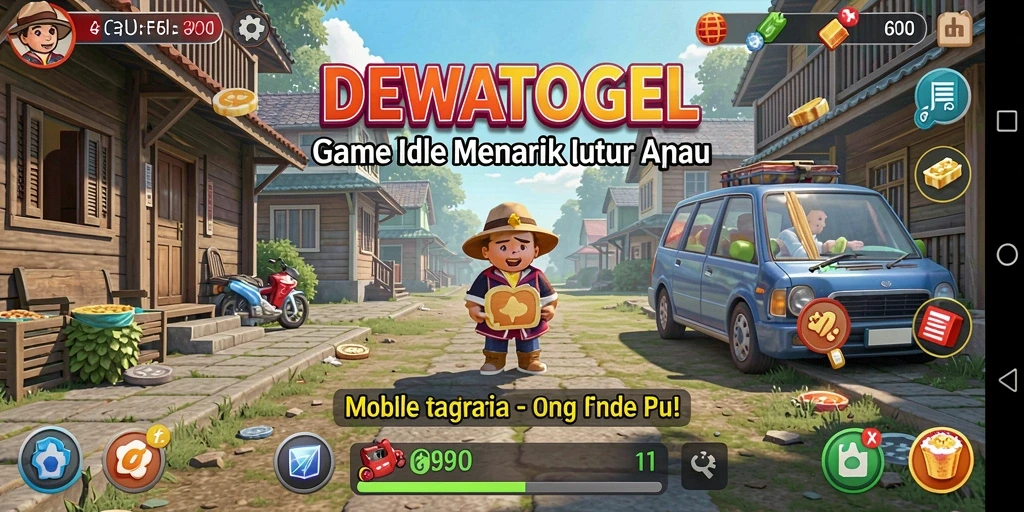 Screenshot DEWATOGEL menunjukkan gameplay Idle yang seru.