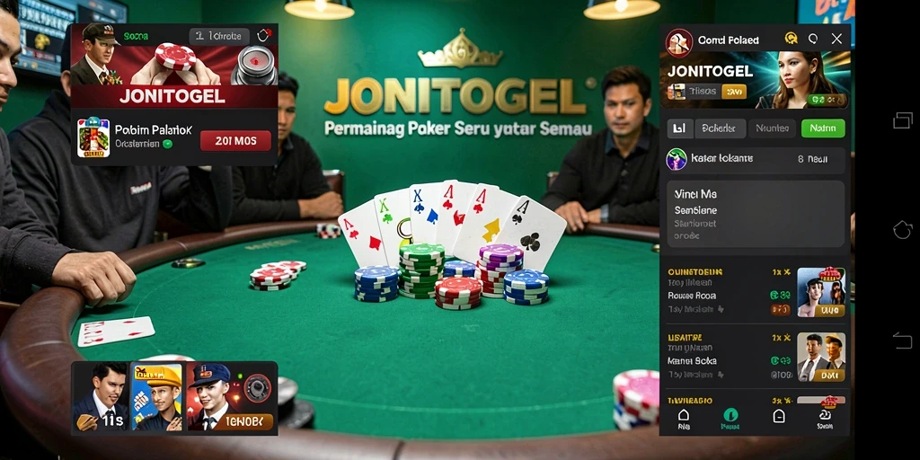 Tampilan gameplay JONITOGEL yang mengasyikkan dan penuh strategi Poker.