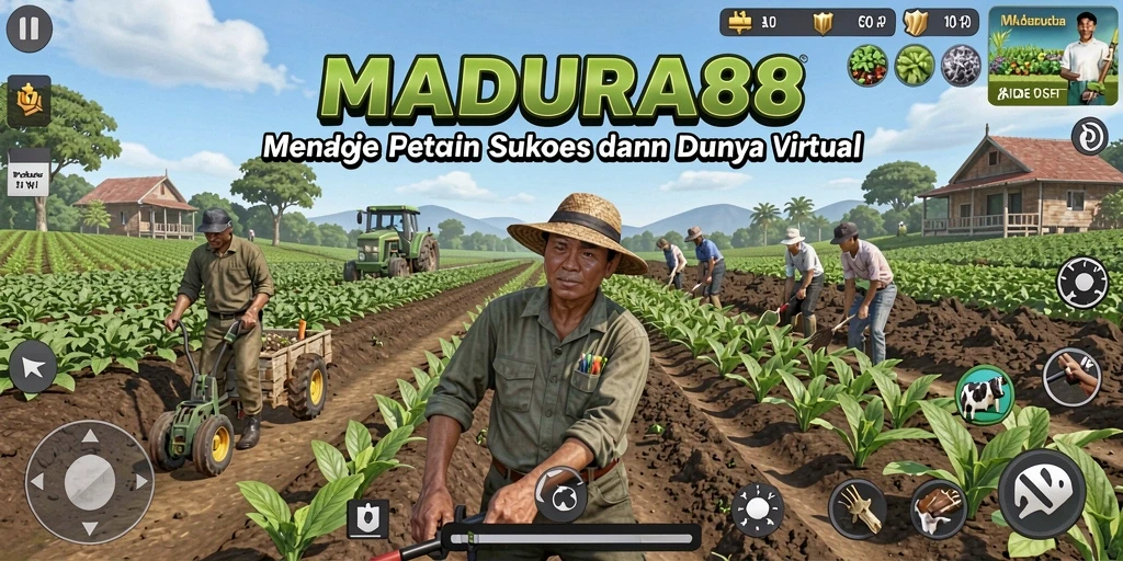 Screenshot gameplay MADURA88 menampilkan suasana pertanian yang indah.