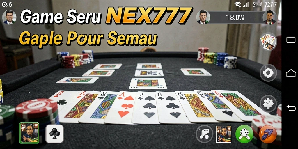Screenshot gameplay NEX777 menampilkan suasana seru permainan Gaple.