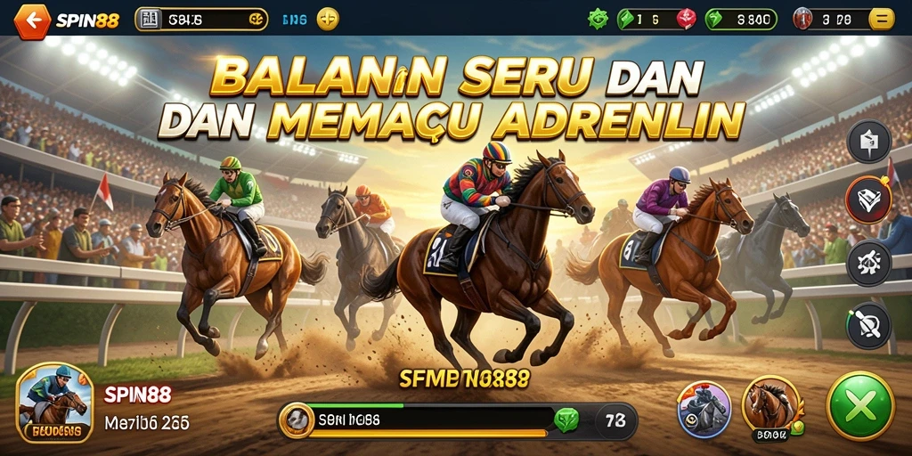 Gameplay SPIN88 menampilkan balapan seru di lintasan yang menantang.