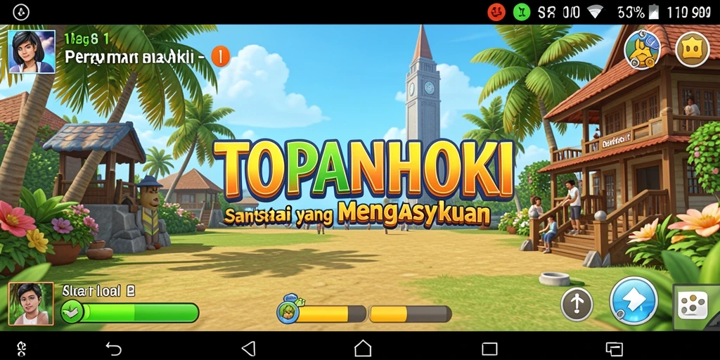 Screenshot dari gameplay seru TOPANHOKI yang penuh warna.