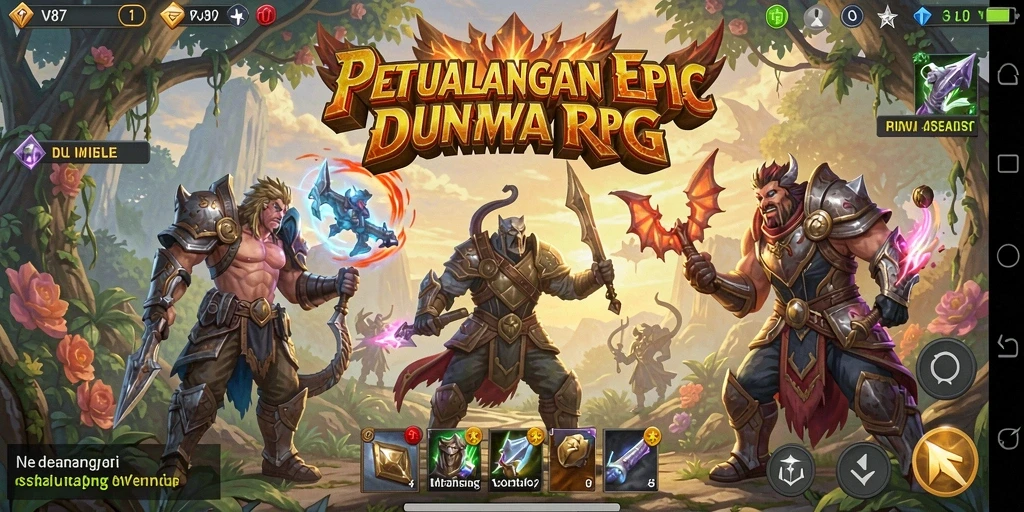 Tampilan gameplay V87 yang seru dan menantang di dunia RPG.